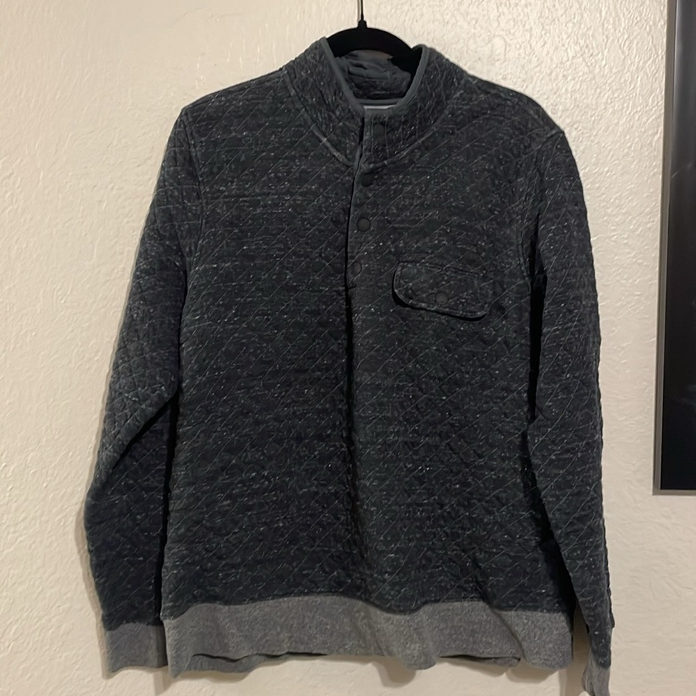 Faherty Men's Dark Gray Quilted Sweater